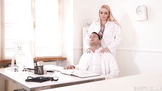 Huge Boobed blonde nurse Amber Jayne has her cunt filled with doctor's
