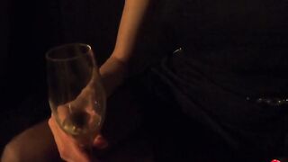 Women Deep Sucking Dick After Glass Of Wine - Cum