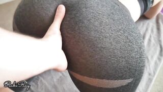 Cumming In Gym Beauty's Panties and Yoga Pants on Her