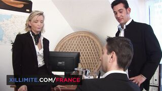 3Some at the Office with a Milf inside Pantyhose