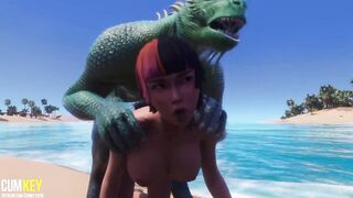 2 Goddess Girls Mating with Monster | Huge Penis Monster