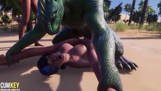 2 Goddess Girls Mating with Monster | Huge Penis Monster