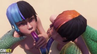 2 Goddess Girls Mating with Monster | Huge Penis Monster
