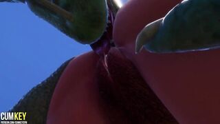 2 Goddess Girls Mating with Monster | Huge Penis Monster