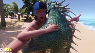 2 Goddess Girls Mating with Monster | Huge Penis Monster