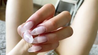 Masturbation with Huge Nails. Sweet Moans.