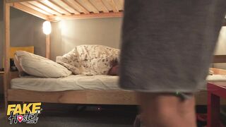 Fake Hostel Huge Big Tit Pale Backpacker Squirted on by Goddess Fit Hispanic