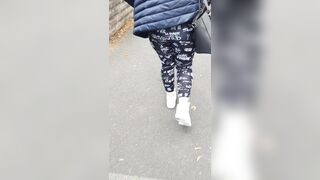 Step Cougar Pulled out Pants on Outdoor Street Fucking Step Son behind