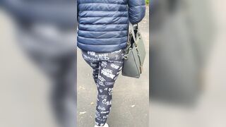 Step Cougar Pulled out Pants on Outdoor Street Fucking Step Son behind
