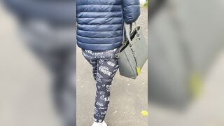 Step Cougar Pulled out Pants on Outdoor Street Fucking Step Son behind