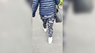 Step Cougar Pulled out Pants on Outdoor Street Fucking Step Son behind