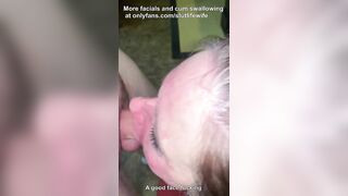A Messy Facial after a Nice Messy Deep Throat Oral Sex