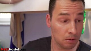 Big Boobed hostel goddesses banged inside bunkbed trio
