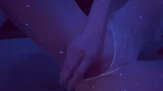 See this Babe chick through a Sheer Curtain as she Warms up