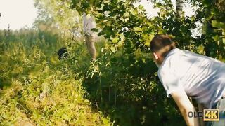 OLD4K. Belle with natural breasts riding mature fuckstick inside the