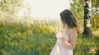 OLD4K. Belle with natural breasts riding mature fuckstick inside the