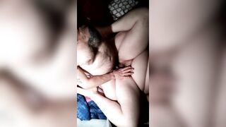 Jacking off inside her Cunt