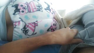 I let my son lie down with me and pounded