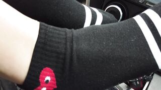Stretching my Legs and Foot inside African Socks into Outdoors on the
