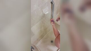 Off Camera Solo cougar Morning Shower Sex Tape Washing with Lots of Bubbles