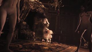 Resident Evil 8 Naked Lady Dimitrescu White Lace Panties & Nude Vampire