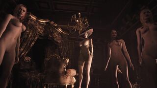 Resident Evil 8 Naked Lady Dimitrescu White Lace Panties & Nude Vampire