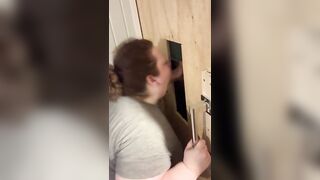 Bombshell Ex-Wife Slutwife Blows Random Dick at Private Gloryhole BBW