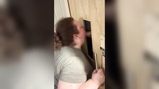 Bombshell Ex-Wife Slutwife Blows Random Dick at Private Gloryhole BBW