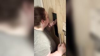 Bombshell Ex-Wife Slutwife Blows Random Dick at Private Gloryhole BBW
