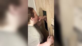 Bombshell Ex-Wife Slutwife Blows Random Dick at Private Gloryhole BBW