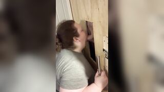 Bombshell Ex-Wife Slutwife Blows Random Dick at Private Gloryhole BBW