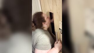 Bombshell Ex-Wife Slutwife Blows Random Dick at Private Gloryhole BBW