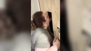Bombshell Ex-Wife Slutwife Blows Random Dick at Private Gloryhole BBW