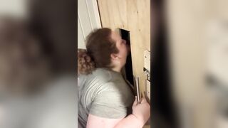 Bombshell Ex-Wife Slutwife Blows Random Dick at Private Gloryhole BBW