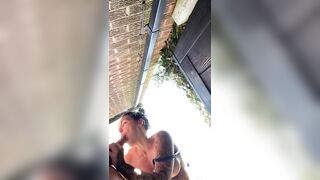 Cheating Housewife Needed her Neighbour to come Boned her into the Garden