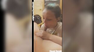 Huge Titty Egirl Sucking Off Dick and Licking Cum