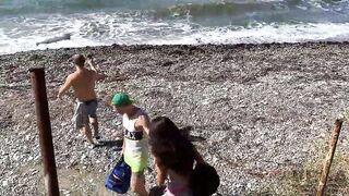 PICK UP YOUNG CHICK & MAKE GANG BANG GROUP SEX ON
