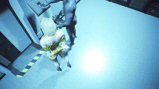 Blonde Jill Yellow Sex Tape Bounded with Huge Jiggly Melons - Resident Evil: