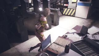 Blonde Jill Yellow Sex Tape Bounded with Huge Jiggly Melons - Resident Evil: