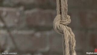 Dyke tied kneeling and whipped