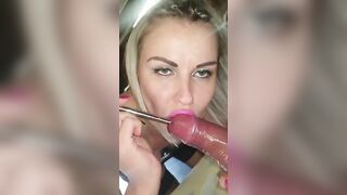 Bae Pink Lipstick Whore Sounds his Dirty Dick at the Office