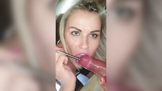 Bae Pink Lipstick Whore Sounds his Dirty Dick at the Office