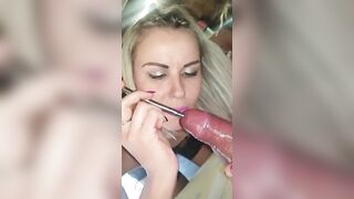 Bae Pink Lipstick Whore Sounds his Dirty Dick at the Office