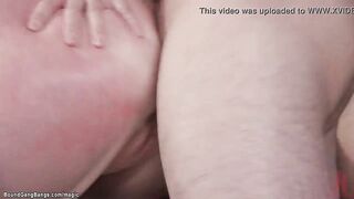Tied beauty all holes pounded into group