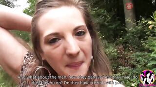 The skank Kaily from Paris discovers gang-bang at the edge