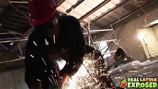Hispanic Valery Summer Gets Tag Teamed By Construction Workers