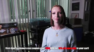Hottie red haired hand job hoe Katie Kiss takes a magic wand