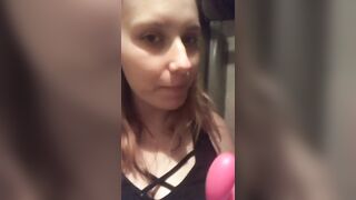 Blowing my Dildo to Clean it after using it
