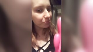 Blowing my Dildo to Clean it after using it