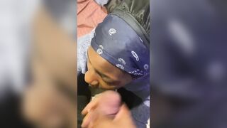 Thot Sneaks inside my Room for a Facial while her bf Upstairs